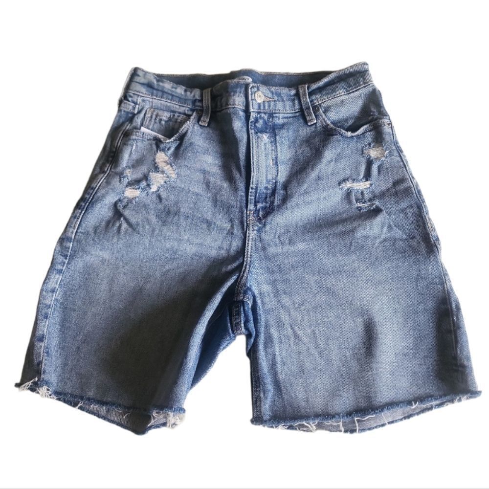 OLD NAVY Blue Distressed 18" Jean Shorts Size 8